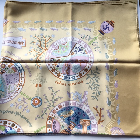 Authentic Hermès 100% Silk 90 cm Scarf “Escales Mediterraneennes” - Picture 7 of 13